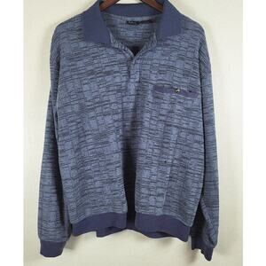 Vintage John Blair Mens Size 2XL Textured Sweater Shirt Preppy Retro Grandpa Y2k